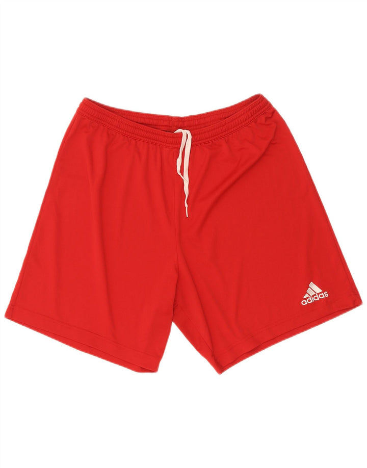 Adidas - Pantalones cortos deportivos para hombre, talla grande, poliéster rojo