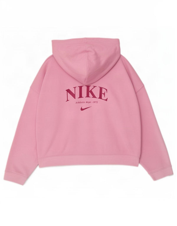 Nike - Sudadera con capucha y cremallera extragrande para niñas de 10 a 11 años, color rosa mediano