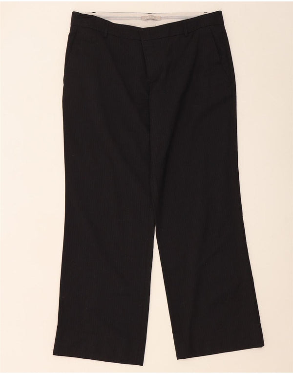 Stefanel Pantalones chinos rectos para mujer IT 46 Large W34 L29 Negro