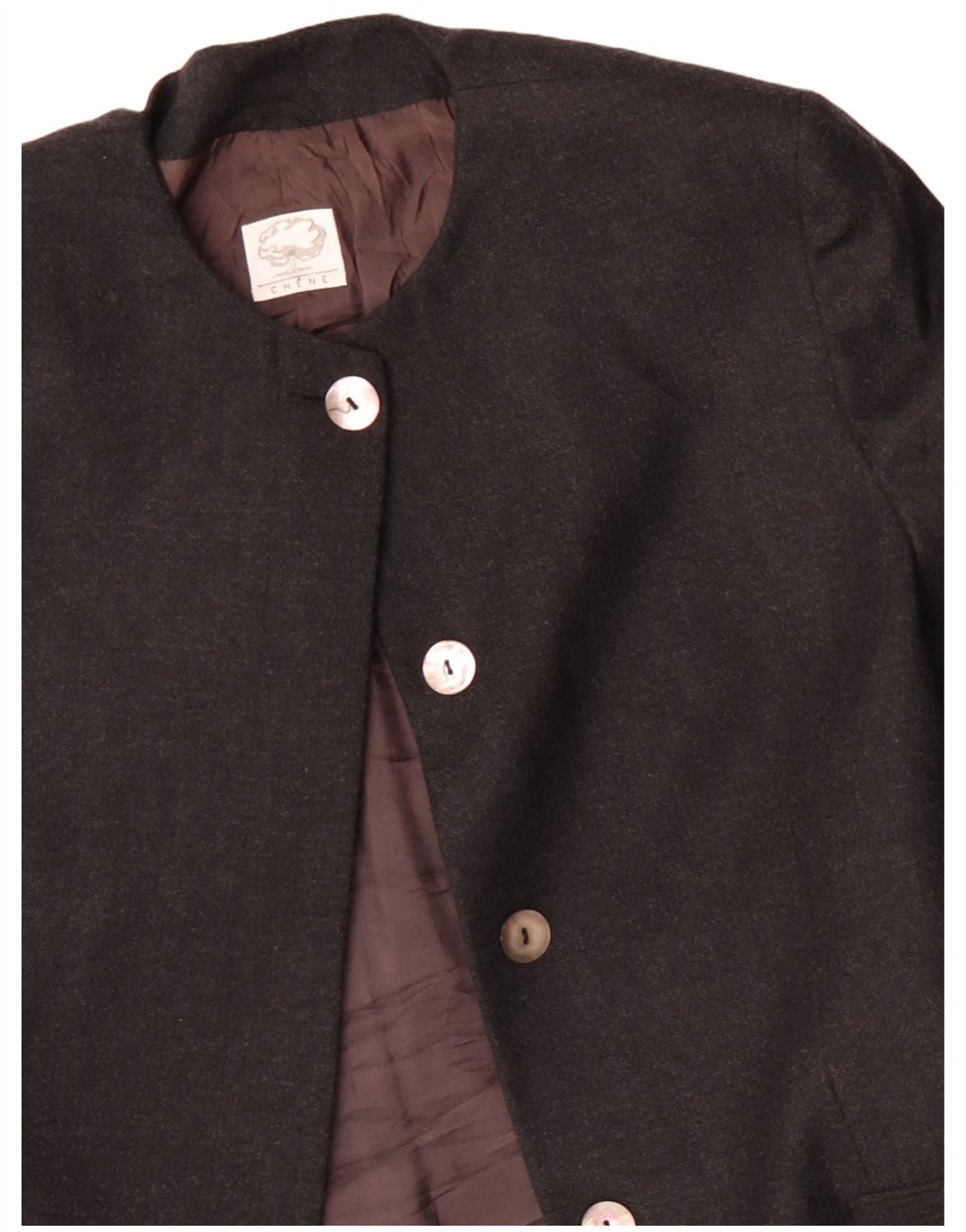 Vintage mujer longline 4 botones Blazer chaqueta IT 48 XL lana gris