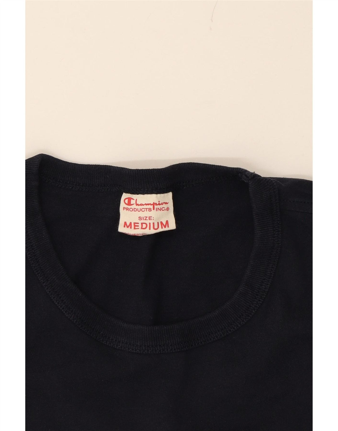 CHAMPION Mens T-Shirt Top Medium Navy Blue Cotton Vintage Champion and Second-Hand Champion from Messina Hembry 