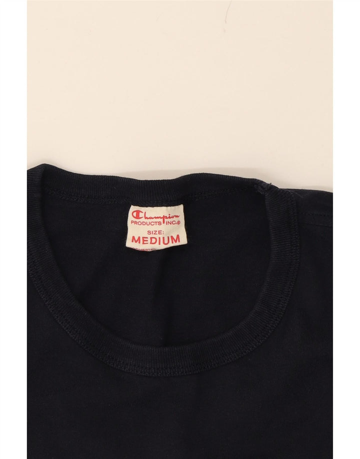 CHAMPION Mens T-Shirt Top Medium Navy Blue Cotton Vintage Champion and Second-Hand Champion from Messina Hembry 