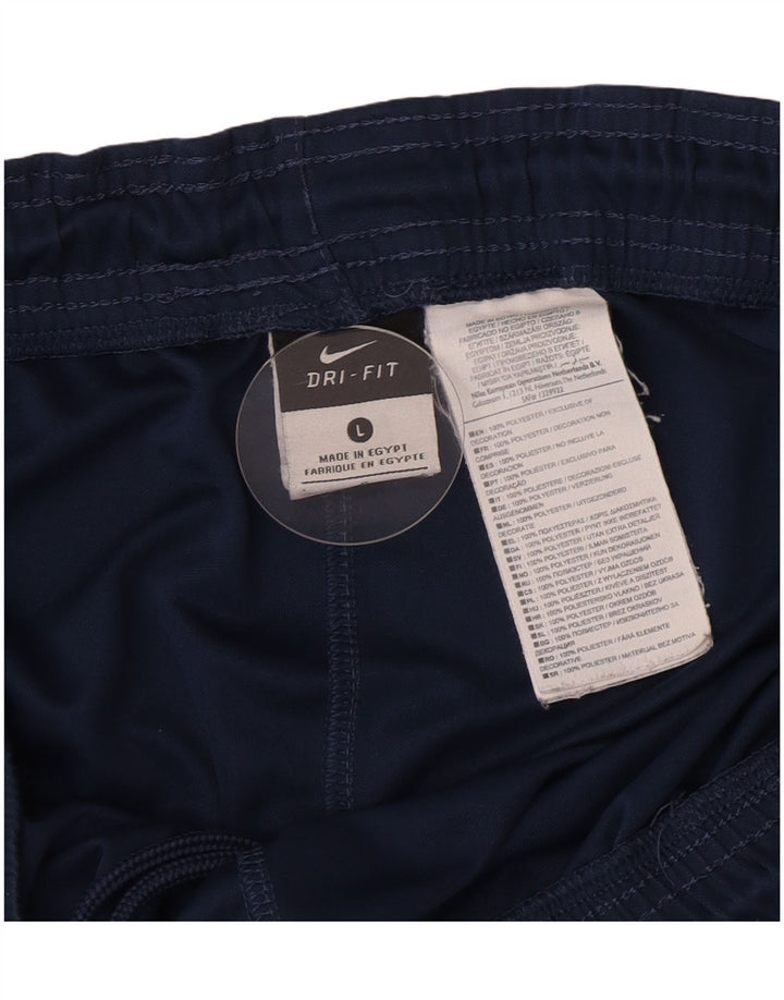 Nike - Pantalones cortos deportivos Dri Fit para hombre, talla grande, poliéster, color azul marino