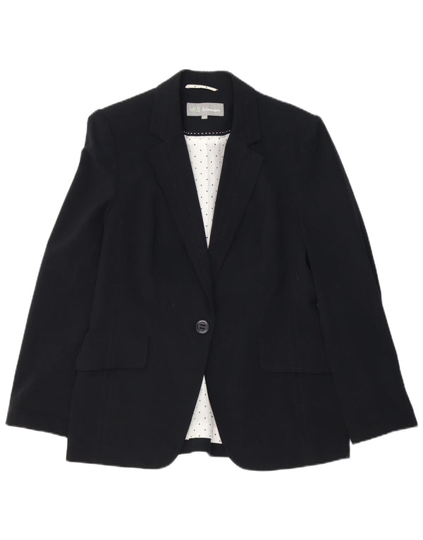 Marks & Spencer Chaqueta tipo blazer con 1 botón para mujer UK 40 Mediano Poliéster negro