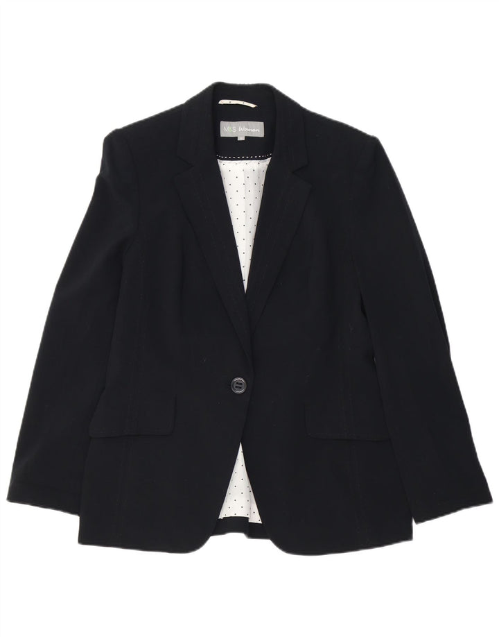 Marks & Spencer Chaqueta tipo blazer con 1 botón para mujer UK 40 Mediano Poliéster negro
