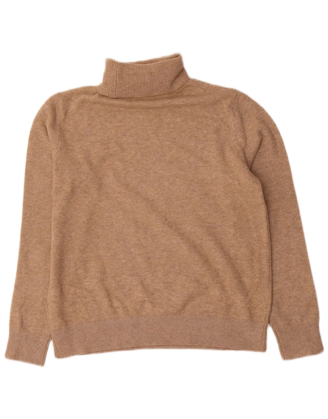 Marks & Spencer Jersey con cuello vuelto para hombre, talla pequeña, poliéster beige
