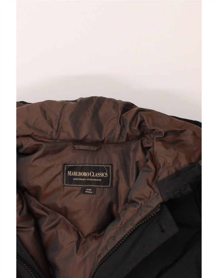 MARLBORO CLASSICS Mens Hooded Padded Coat UK 36 Small Black Polyester Vintage Marlboro Classics and Second-Hand Marlboro Classics from Messina Hembry 