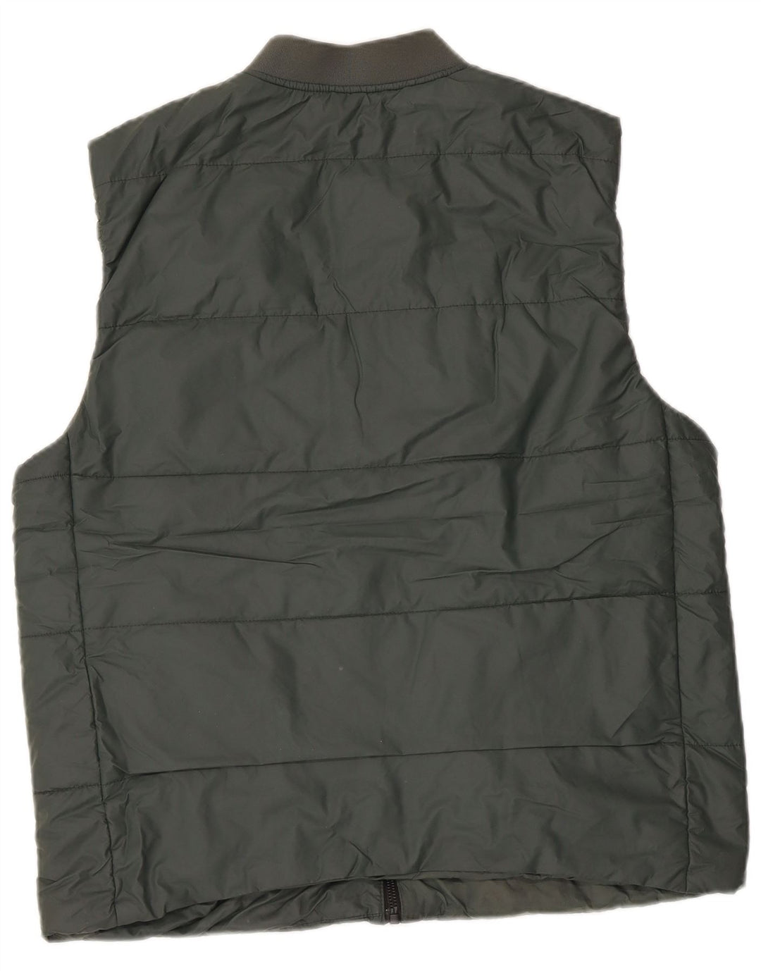 Zara Mens Chaleco Acolchado Reino Unido 40 Grande Poliéster Verde