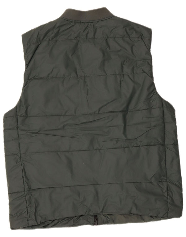 Zara Mens Chaleco Acolchado Reino Unido 40 Grande Poliéster Verde