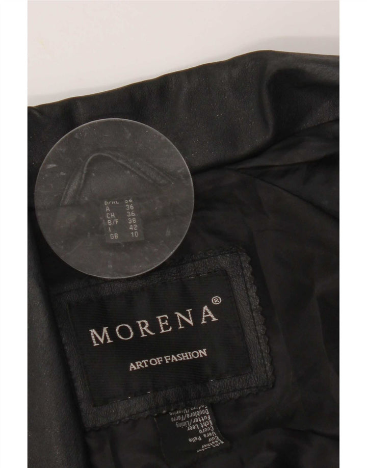 Morena Chaqueta de cuero extragrande para mujer UK 10 Small Black