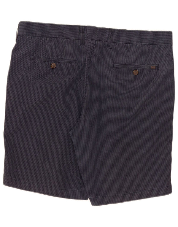 Marks & Spencer Pantalones cortos chinos para hombre W36 Large Azul marino Algodón a cuadros
