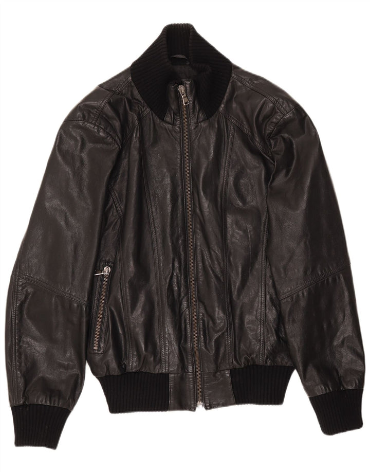 Chaqueta de cuero para hombre seleccionada ES 38 Cuero negro mediano