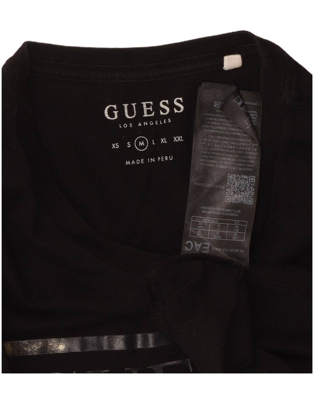 GUESS Camiseta gráfica para hombre Top Medium Black Cotton