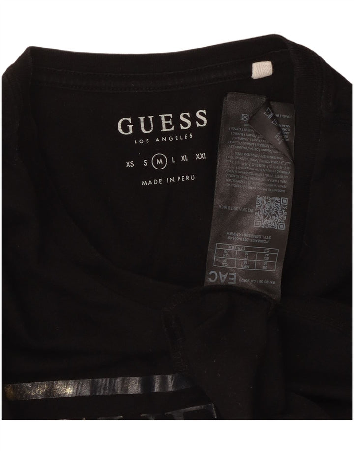 GUESS Camiseta gráfica para hombre Top Medium Black Cotton