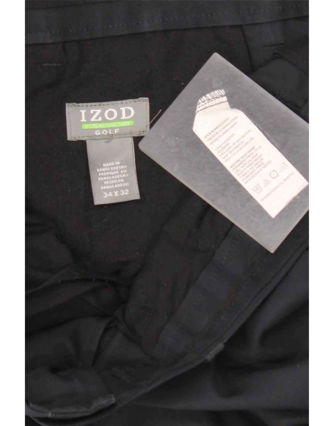 IZOD Pantalón chino recto de golf para hombre W34 L32 Poliéster azul marino