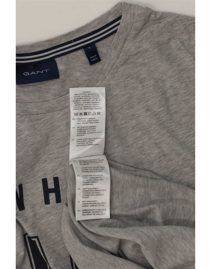 Gant Camiseta Gráfica para Hombre Top Grande Gris Algodón