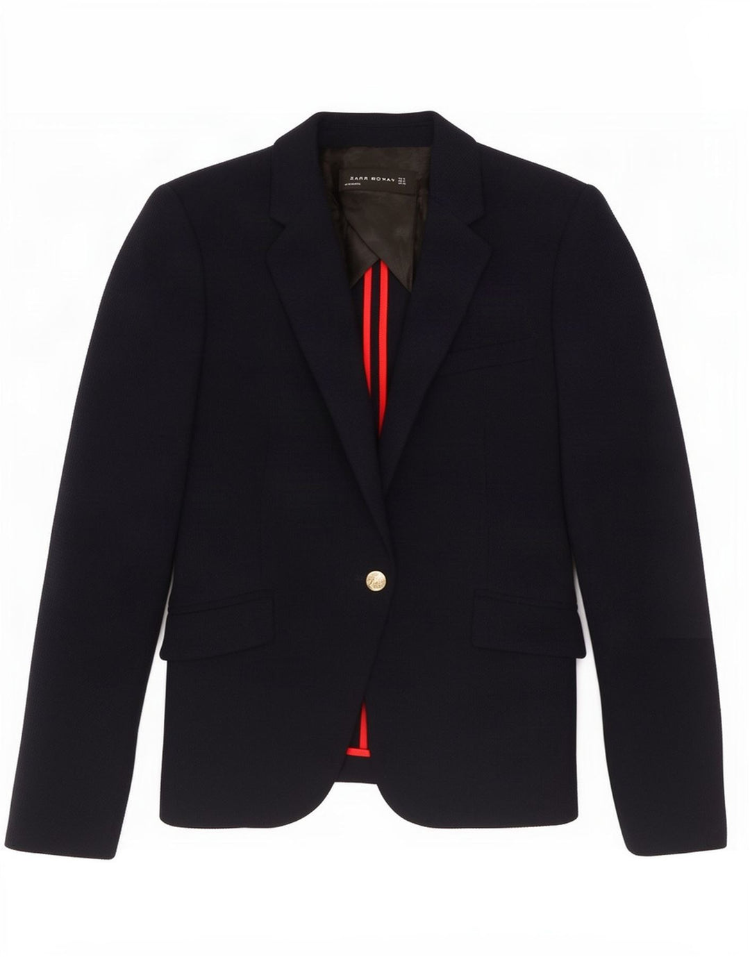 Zara Mujer Chaqueta Blazer De 1 Botón UK 10 Small Azul Marino
