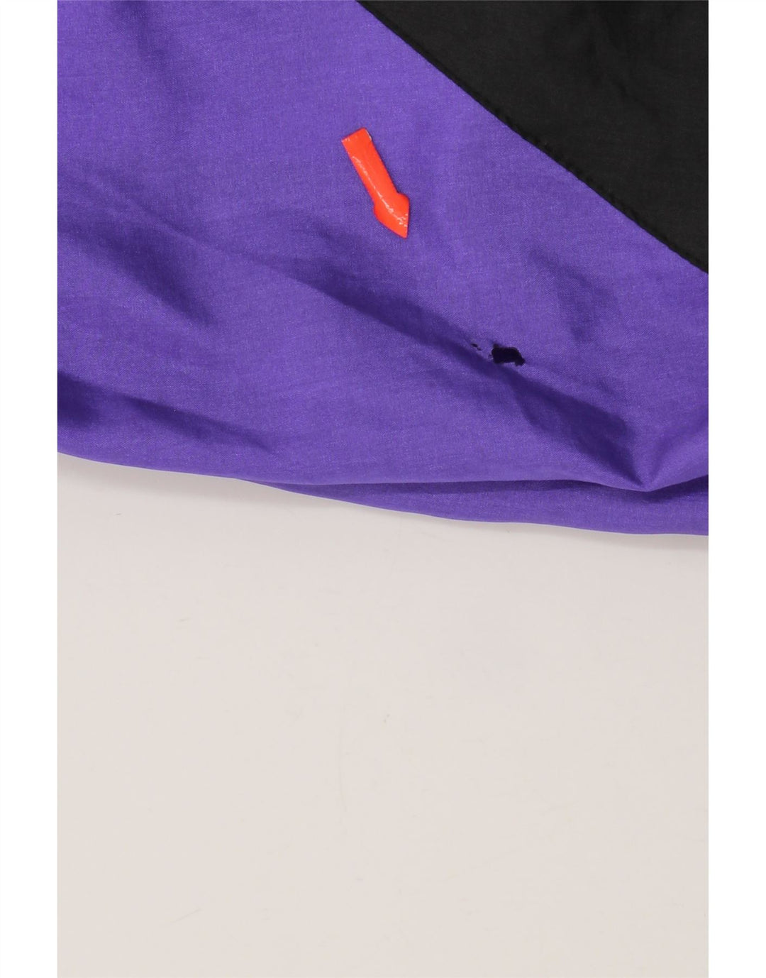 Vintage hombres chándal top chaqueta grande púrpura colorblock nylon