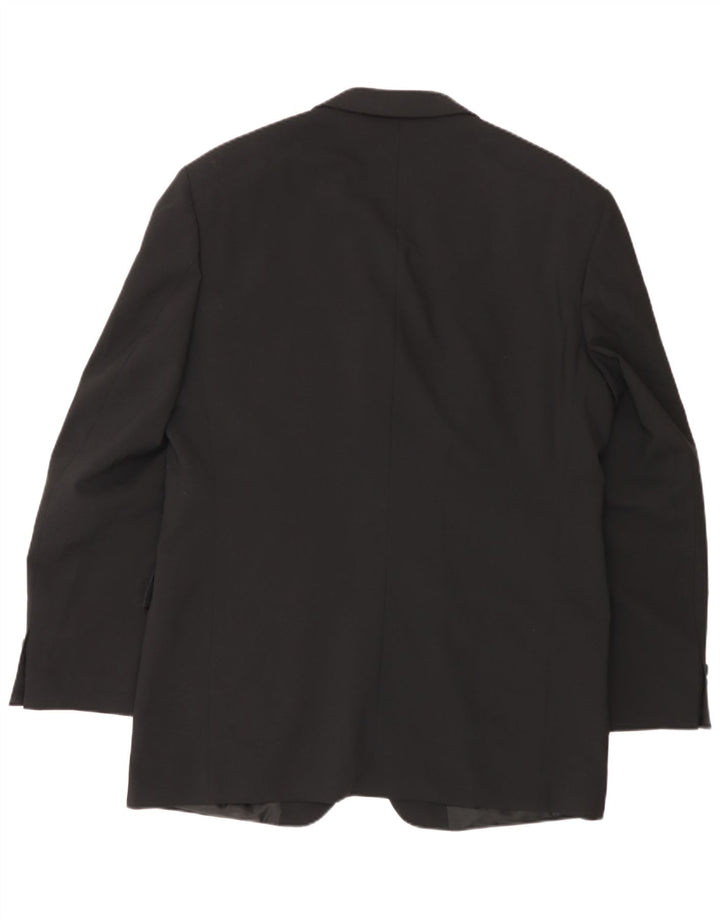 Marks & Spencer Chaqueta tipo blazer de 3 botones para hombre UK 40 Mediano Poliéster negro
