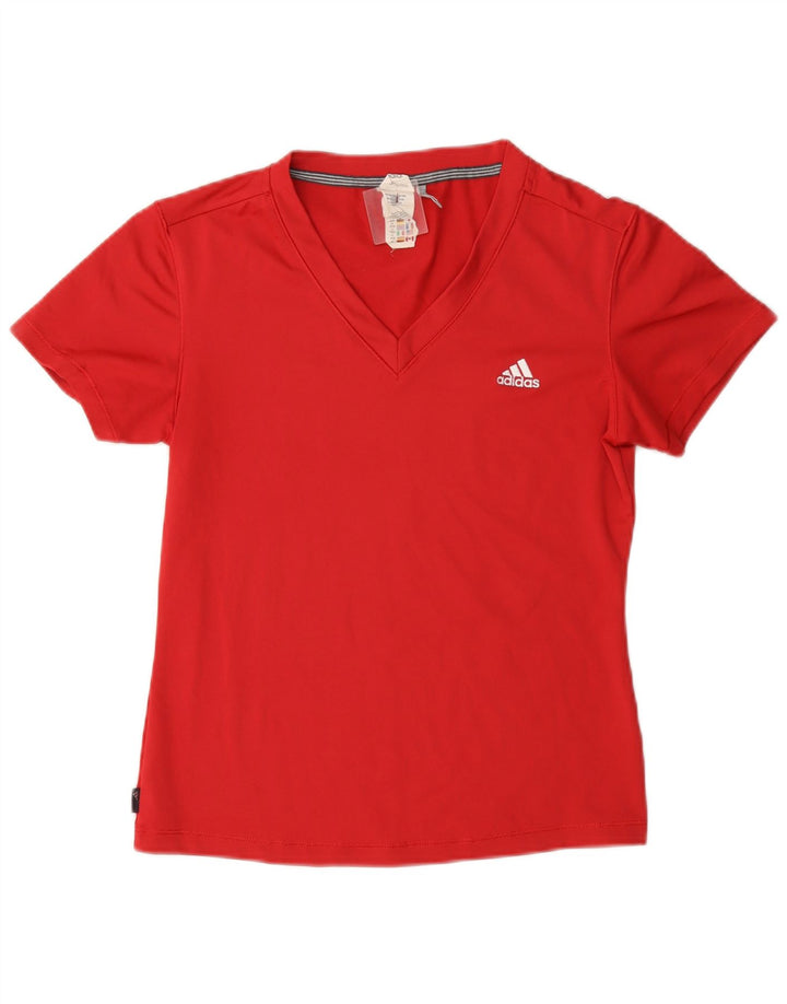 Adidas Mujer Clima 365 Camiseta Top UK 14 Medio Rojo Poliéster