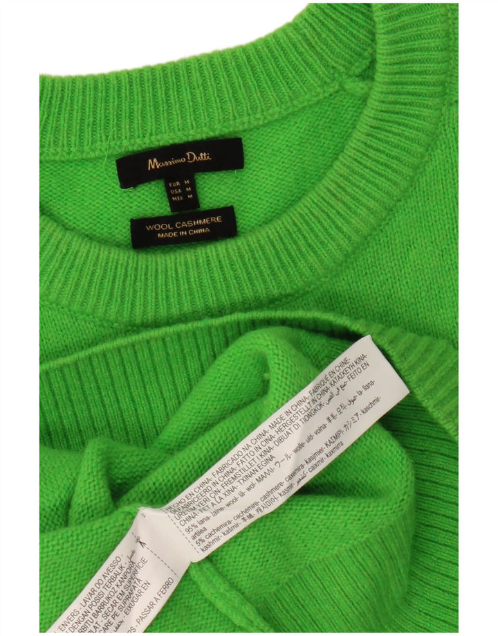 MASSIMO DUTTI Jersey largo con cuello redondo para mujer UK 44 Verde medio