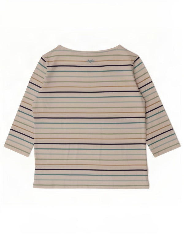Crew Clothing Top para mujer manga 3/4 UK 12 Mediano Rayas multicolores