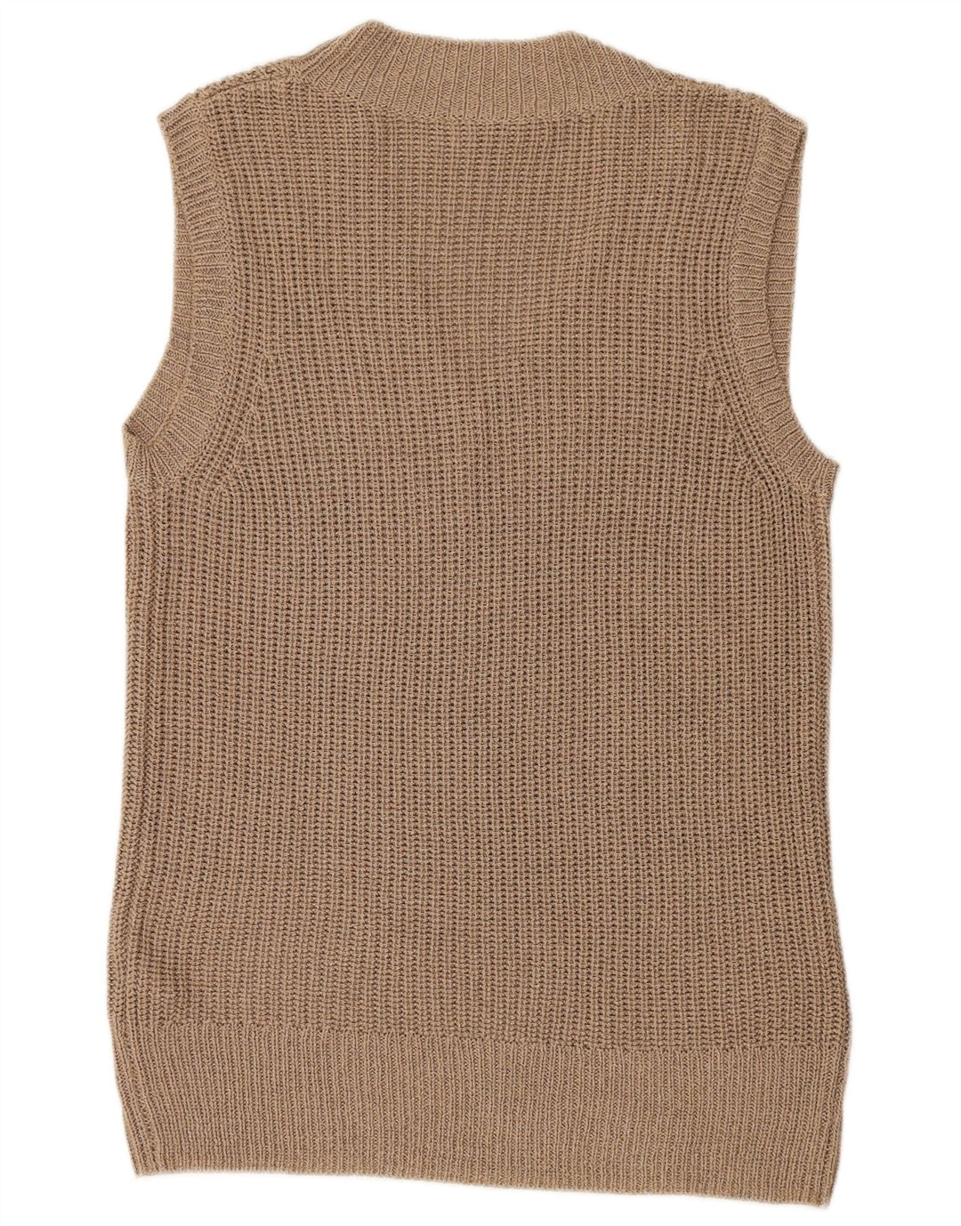 Zara Mujer Longline Vest Tank Top UK 44 Marrón Medio Poliéster