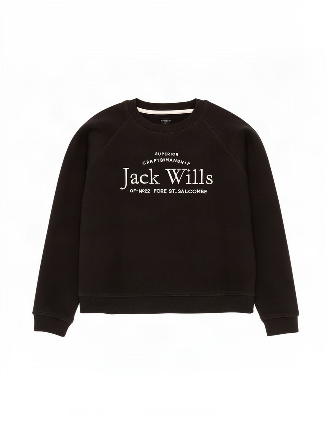 Jack Wills Sudadera de gran tamaño con gráfico para mujer, talla 44, talla M, color negro