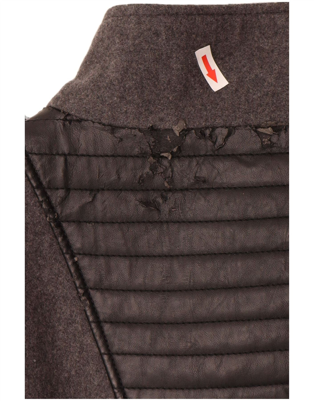 KHUJO Abrigo militar para mujer UK 40 Lana gris grande