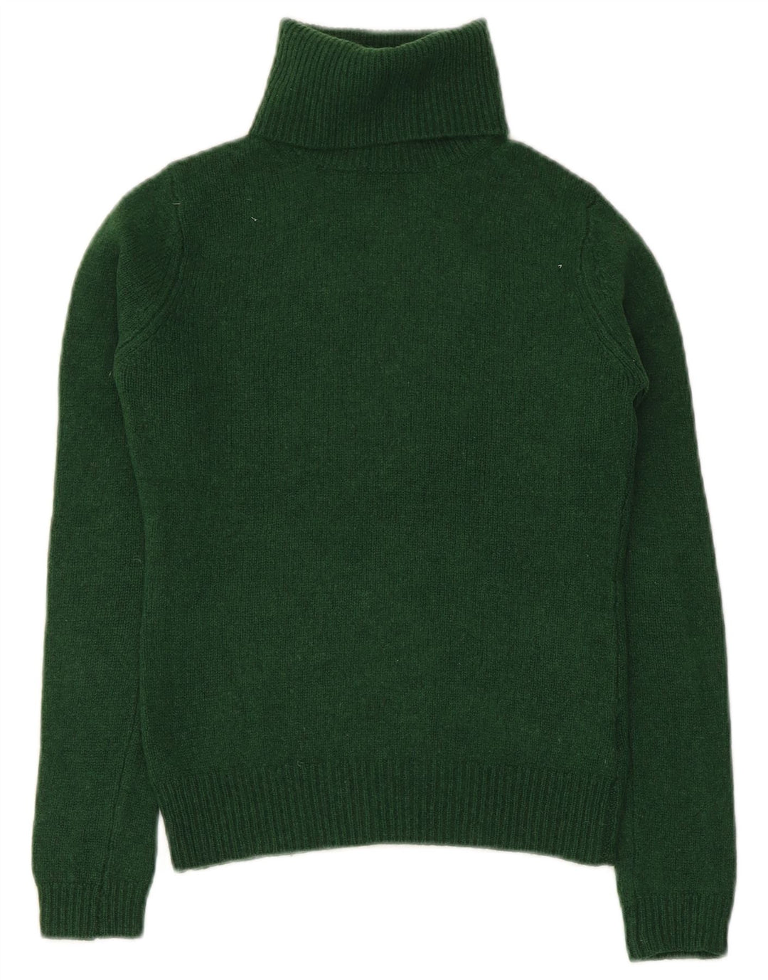 Massimo Dutti Jersey Corto con Cuello Redondo para Mujer UK 40 Lana Verde Medio