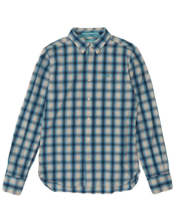 Camisa Superdry para hombre de algodón a cuadros azules grandes