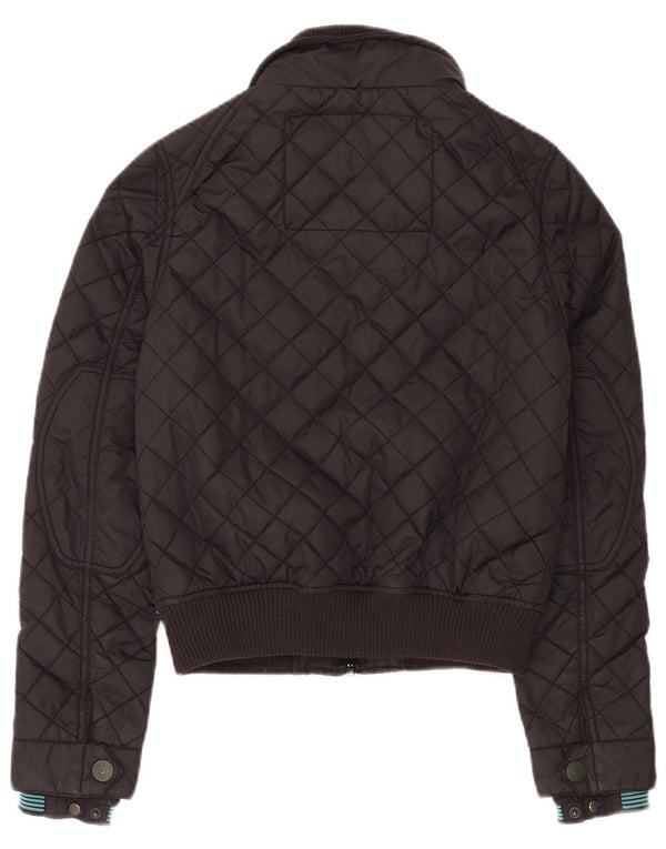 Superdry Mujer Quilted Utility Jacket UK 40 Small Nylon Negro