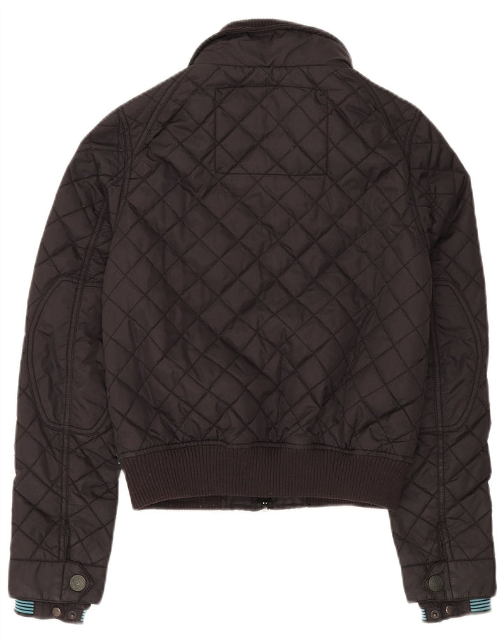 Superdry Mujer Quilted Utility Jacket UK 40 Small Nylon Negro