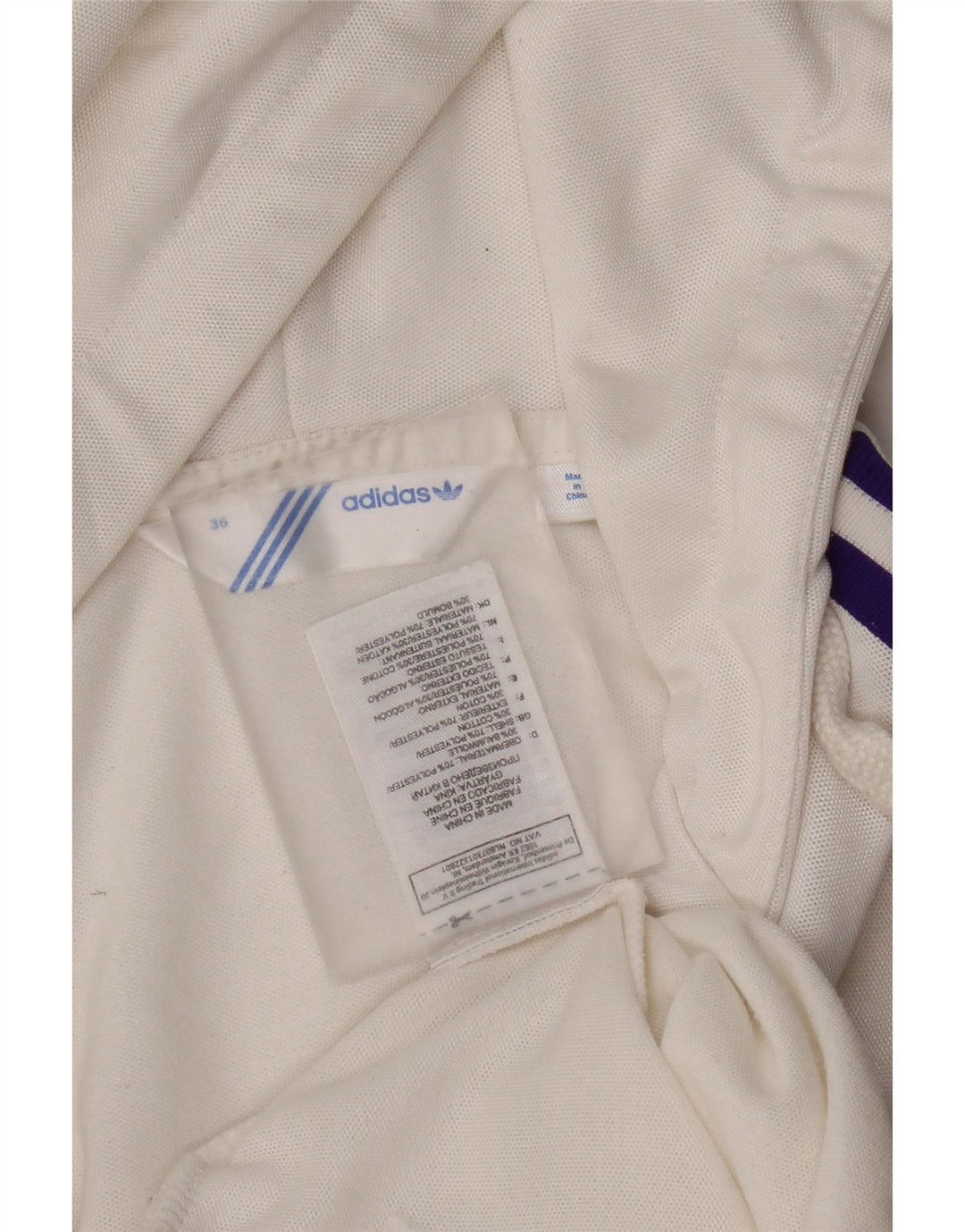 Adidas - Sudadera con capucha y cremallera para mujer, talla 36, poliéster blanco pequeño