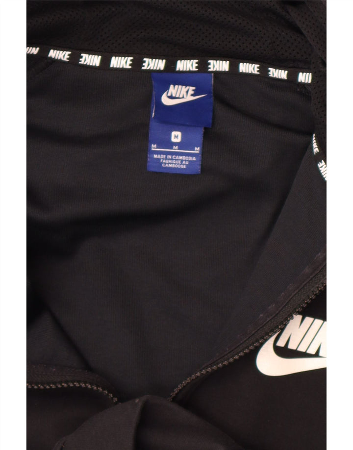 Nike Sudadera con capucha y cremallera gráfica para hombre, color negro mediano