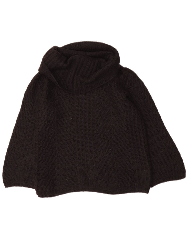 Armani Jeans Suéter tipo jersey con cuello vuelto y manga 3/4 para mujer UK 44 Grande Negro