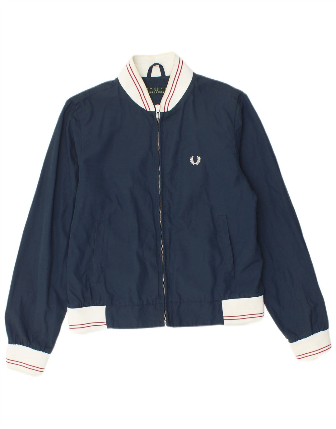 Fred Perry Chaqueta Bomber para Mujer UK 40 Small Azul Marino Colorblock Nylon