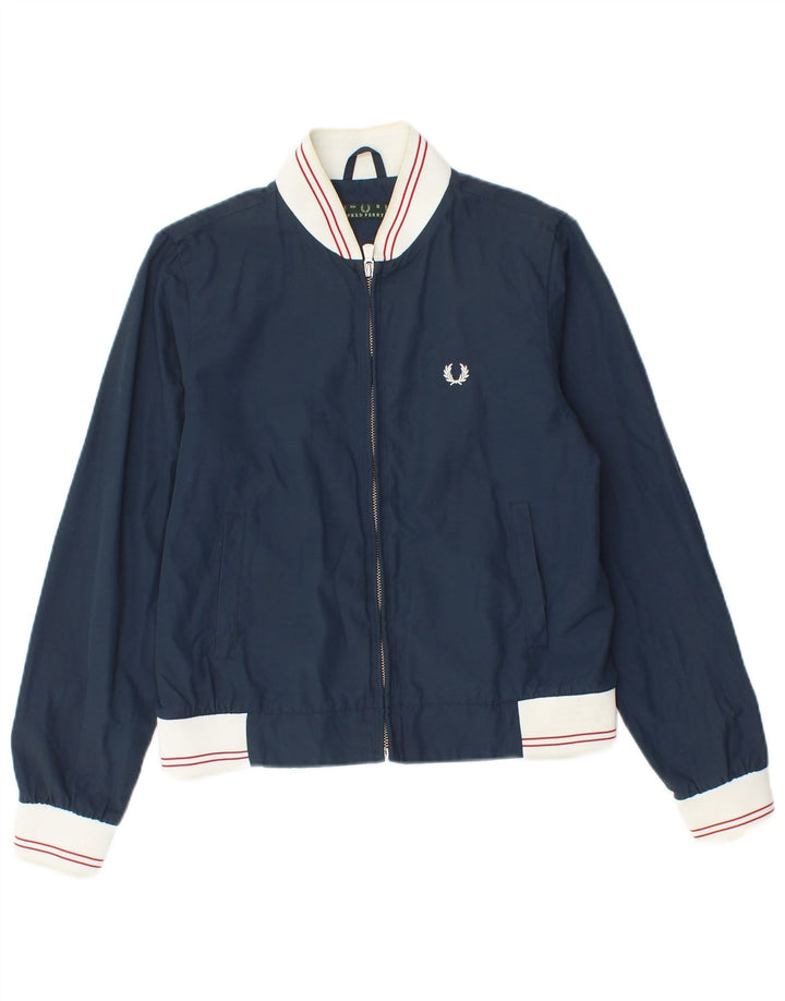 Fred Perry Chaqueta Bomber para Mujer UK 40 Small Azul Marino Colorblock Nylon