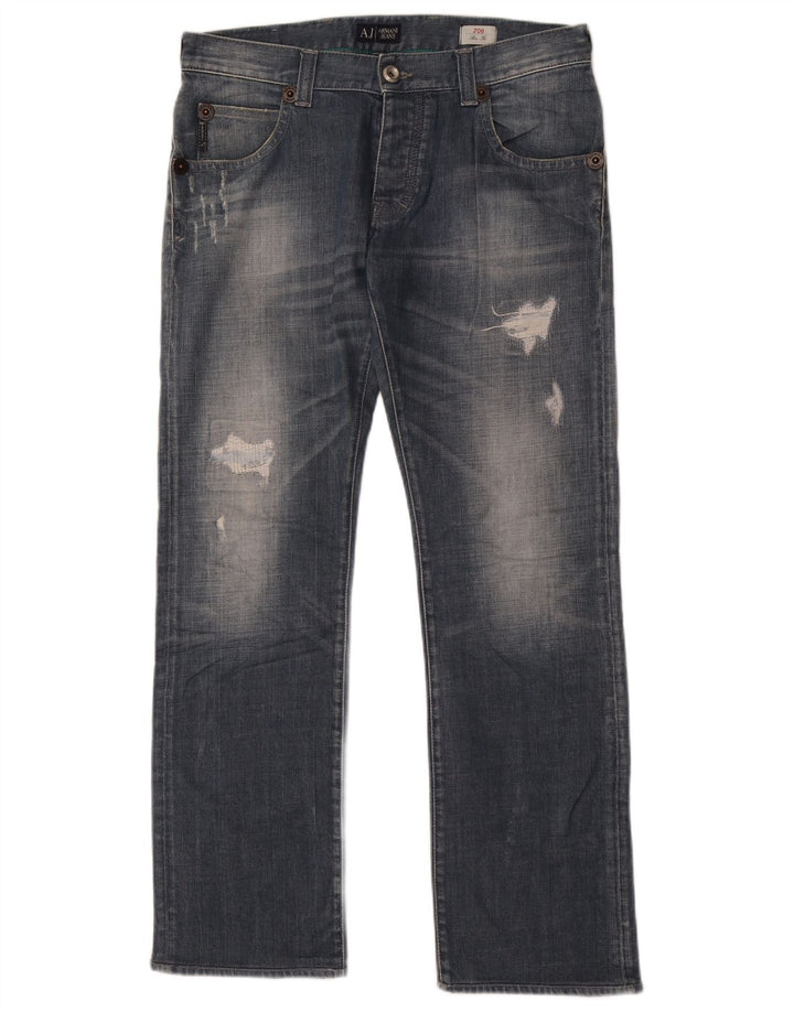 Armani Jeans ajustados desgastados para hombre W33 L32 Algodón azul