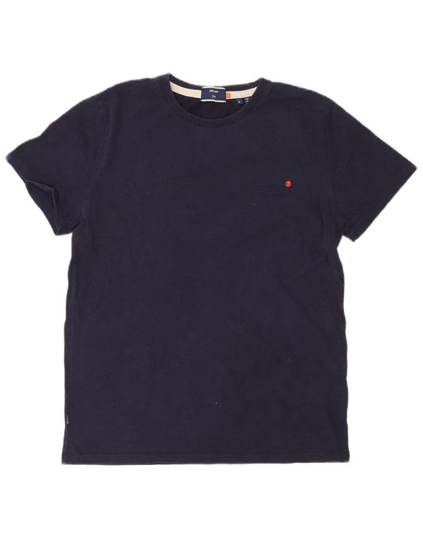 Superdry Camiseta para mujer Top UK 46 Large Azul marino Algodón