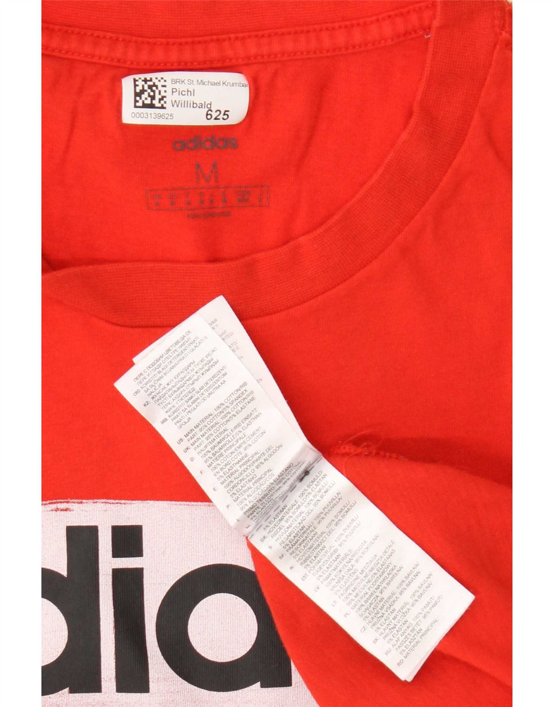 Adidas - Camiseta gráfica para hombre, color rojo medio, algodón