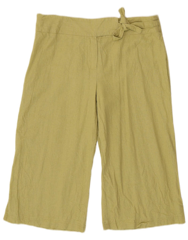 Pantalones capri de pierna ancha para mujer Marks & Spencer W32 L18 Verde