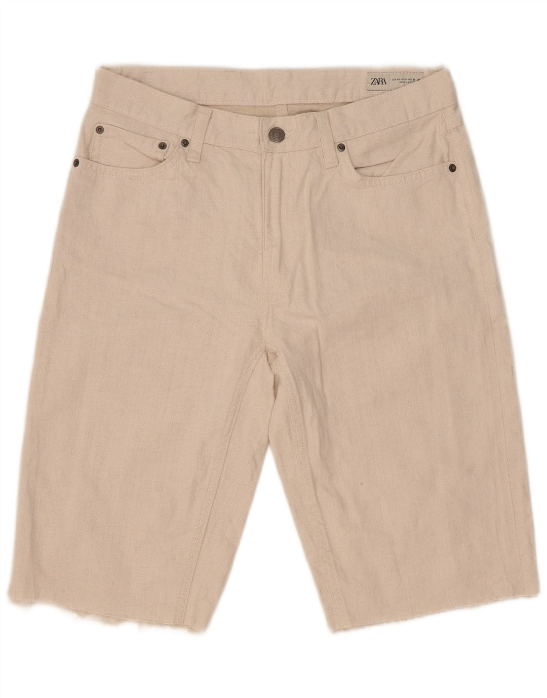 Zara Mujer Shorts Vaqueros EU 40 Medium W30 Algodón Blanco