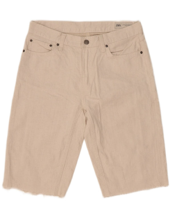 Zara Mujer Shorts Vaqueros EU 40 Medium W30 Algodón Blanco
