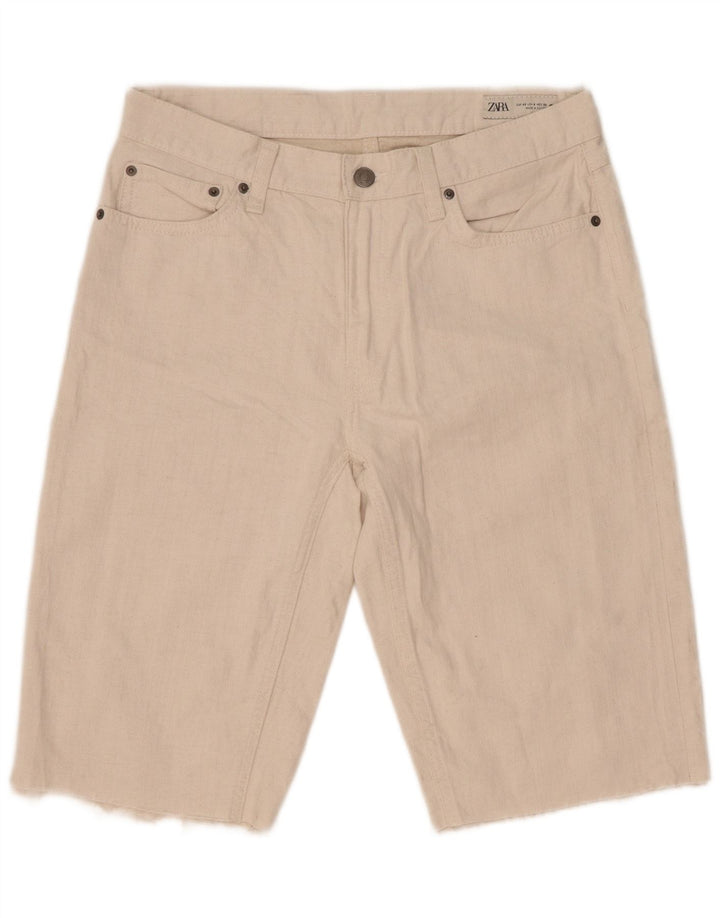 Zara Mujer Shorts Vaqueros EU 40 Medium W30 Algodón Blanco
