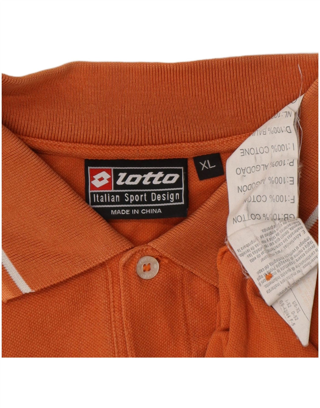 Lotto Polo Hombre XL Naranja Algodón