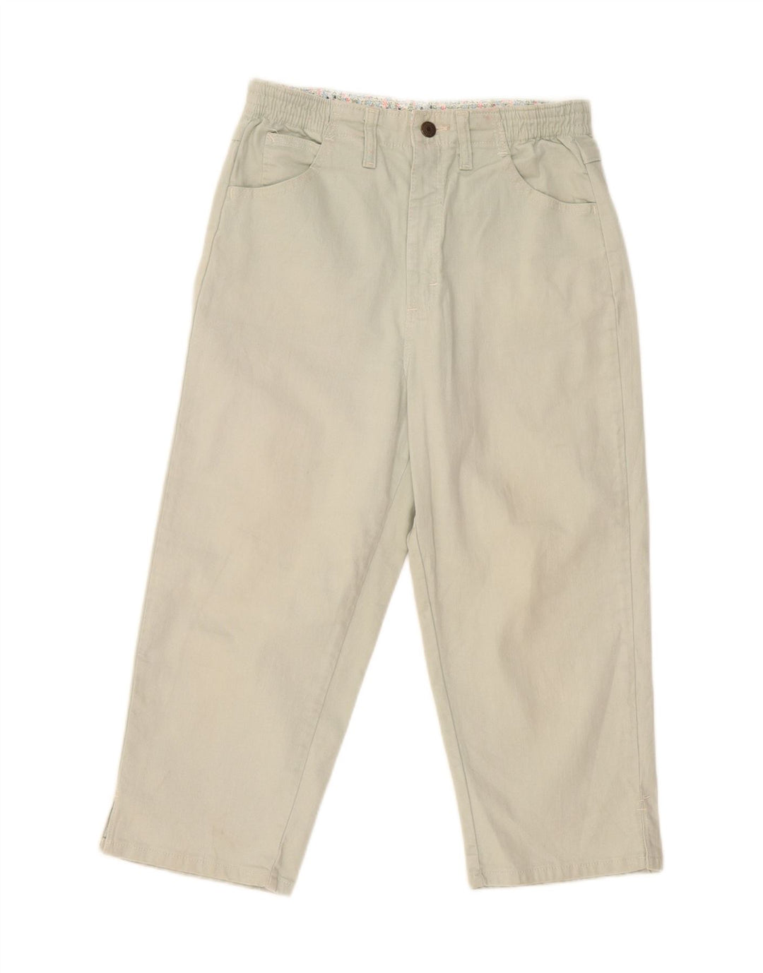 LEE Womens Straight Cropped Trousers US 8 Medium W28 L21 Grey Cotton