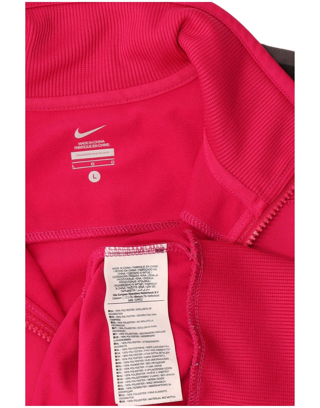 Nike - Chaqueta de chándal para mujer, talla 40, talla grande, color rosa, poliéster