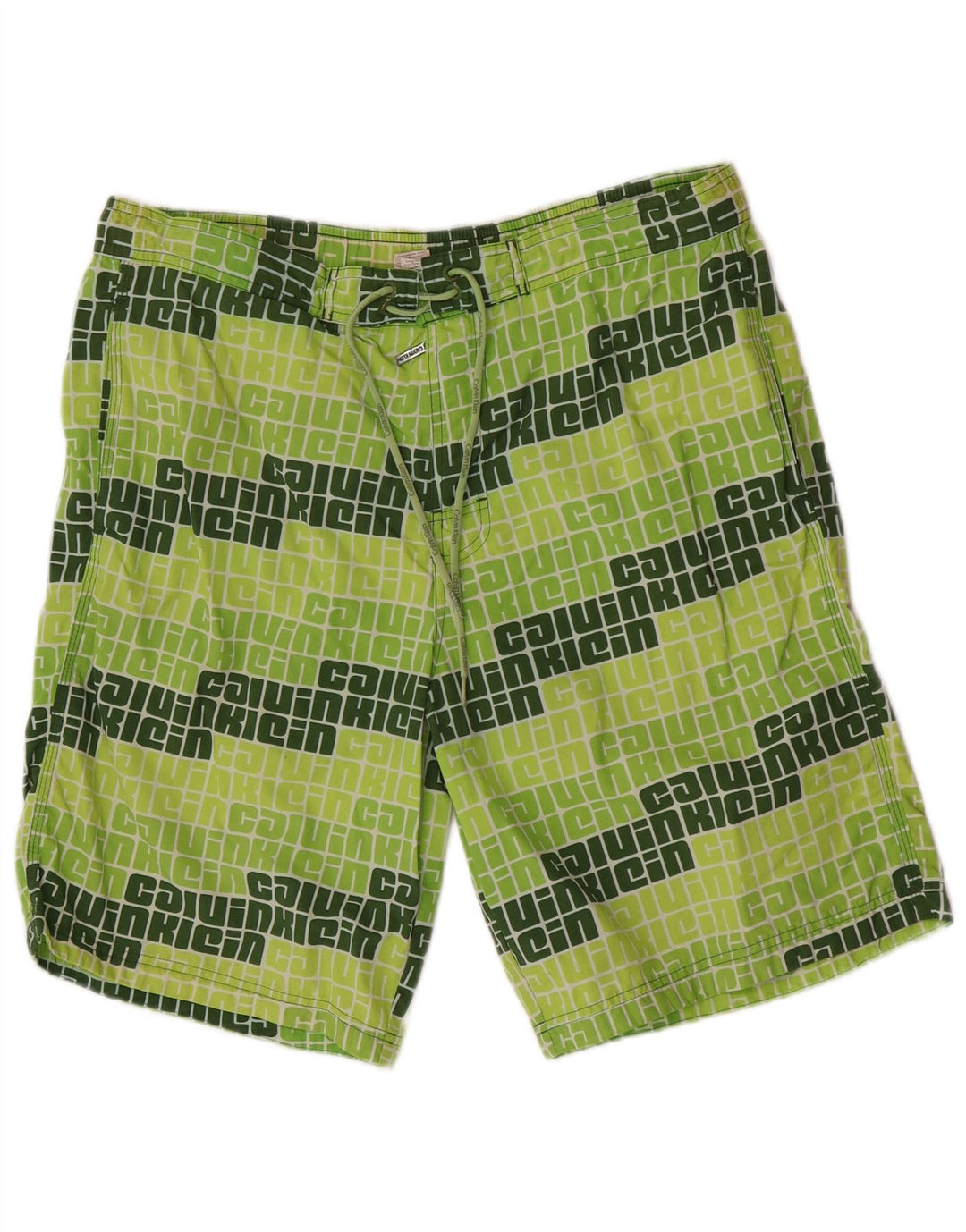 Calvin Klein Bañador con gráfico para hombre, talla grande, nailon verde
