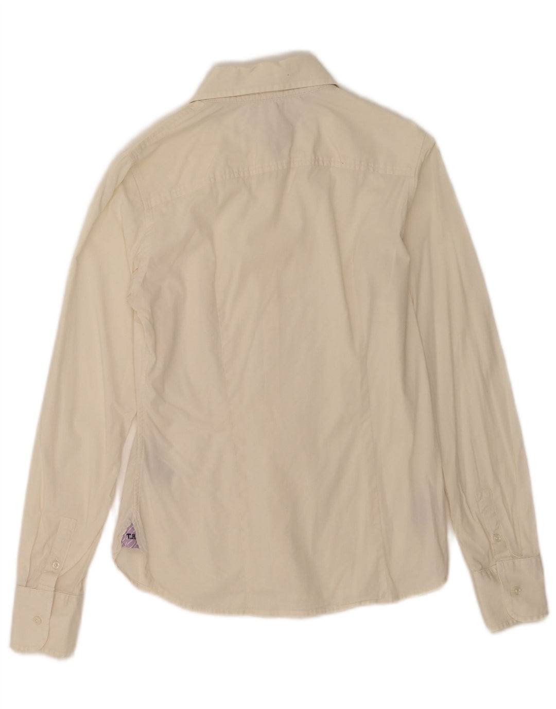 Tommy Hilfiger Camisa para mujer US 6 Mediana de algodón blanco roto